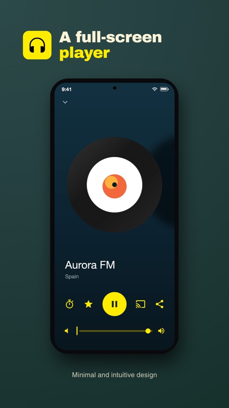 A full-screen player — Global Radio Plus